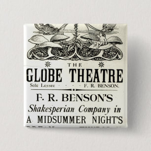 Poster advertising 'A Midsummer Night's Dream' 15 Cm Square Badge