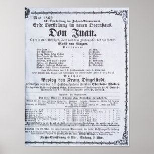 Poster advertising a performance of 'Don Juan'