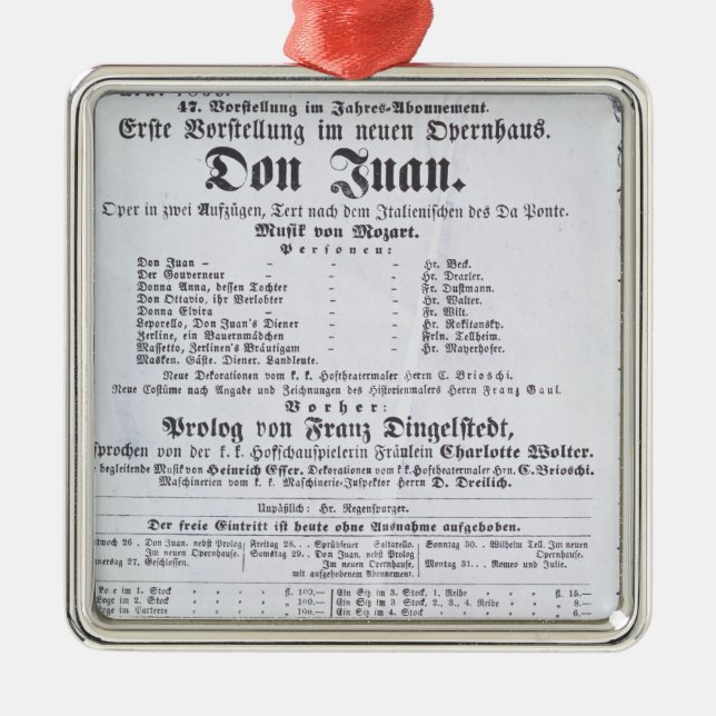 Poster advertising a performance of 'Don Juan' Metal Tree Decoration (Front)