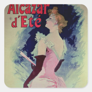 Poster advertising "Alcazar d'Ete" Square Sticker