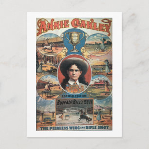 Poster advertising Annie Oakley featuring in Buffa Postcard