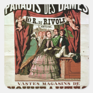 Poster advertising 'Au Paradis des Dames' Square Sticker