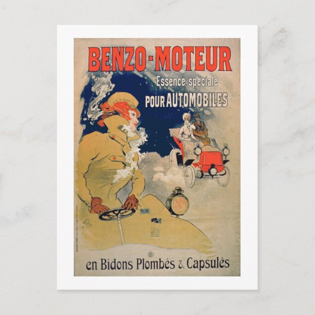 Poster advertising 'Benzo-Moteur' Motor Oil Especi Postcard (Front)