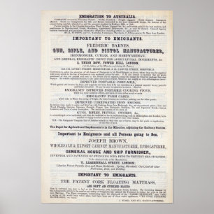 Poster advertising emigrant services