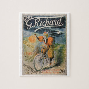 Poster advertising 'G. Richard Cycles', Paris (col Jigsaw Puzzle