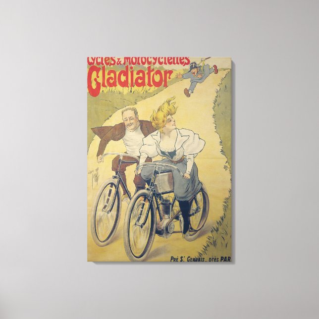 Poster advertising Gladiator bicycles Canvas Print (Front)