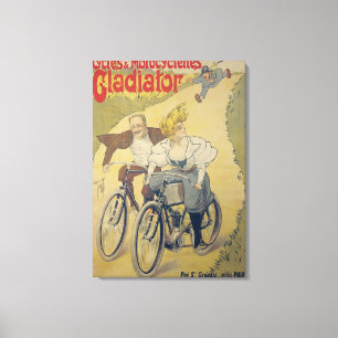 Poster advertising Gladiator bicycles Canvas Print