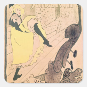 Poster advertising Jane Avril Square Sticker