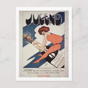 Poster advertising 'Jugend, illustrated Weekly Mag Postcard