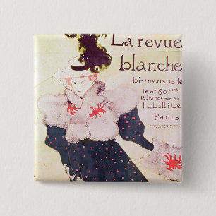 Poster advertising 'La Revue Blanche', 1895 15 Cm Square Badge