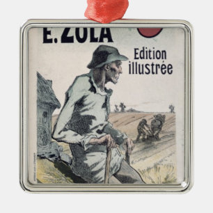 Poster advertising 'La Terre' by Emile Zola, 1889 Metal Tree Decoration