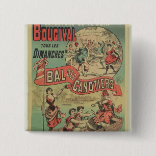 Poster advertising 'Le Bal des Canotiers' 15 Cm Square Badge