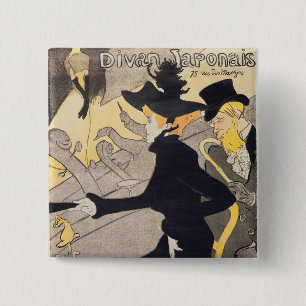Poster advertising 'Le Divan Japonais', 1892 15 Cm Square Badge