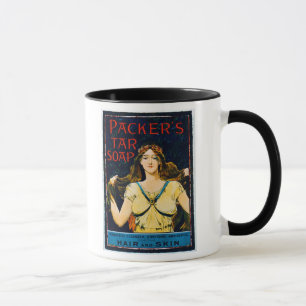 Poster advertising 'Packer's Tar Soap' (colour lit Mug