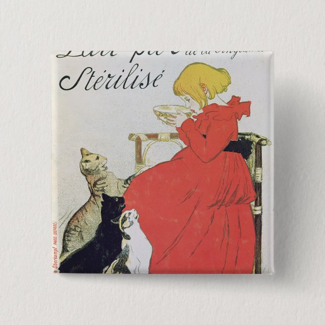 Poster advertising Pure Sterilised Milk 15 Cm Square Badge (Front)