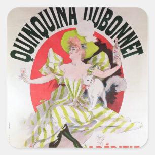 Poster advertising Quinquina Dubonnet' Square Sticker