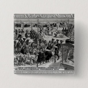 Poster advertising, 'The Barnum and Bailey 15 Cm Square Badge