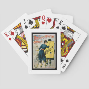 Poster advertising 'The Franco-American Bicycle Co Playing Cards