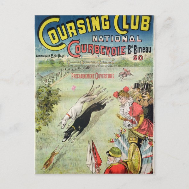 Poster advertising the opening of Coursing Postcard (Front)