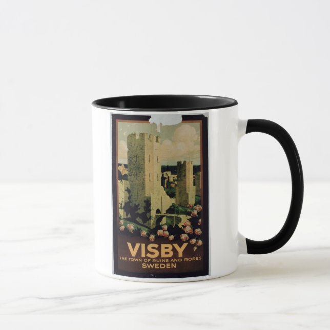 Poster advertising the town of Visby, Sweden (colo Mug (Right)