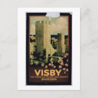 Poster advertising the town of Visby, Sweden (colo