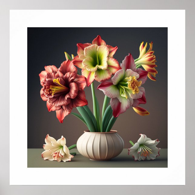 Poster Amaryllis Flowers (Front)