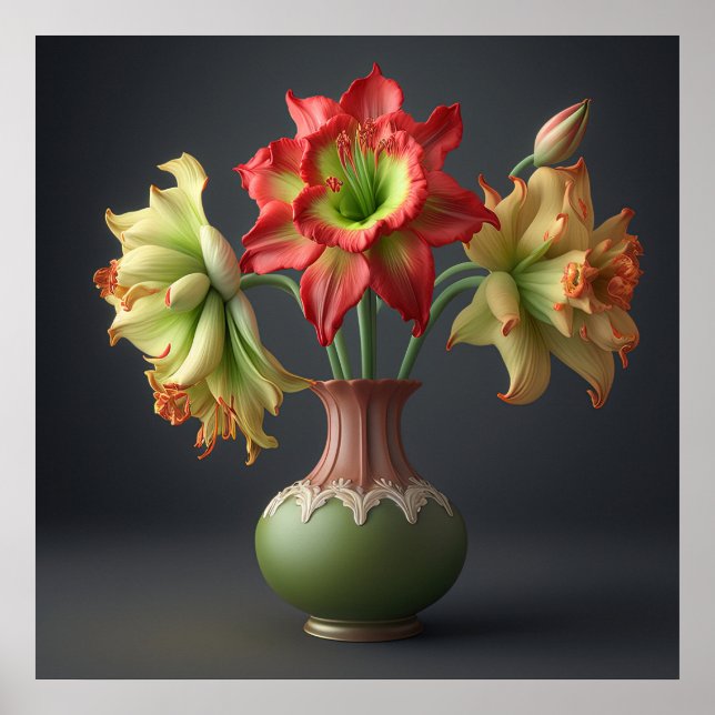 Poster Amaryllis Flowers (Front)