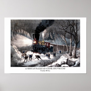 Poster - AMERICAN RAILROAD SCENE: SNOWBOUND