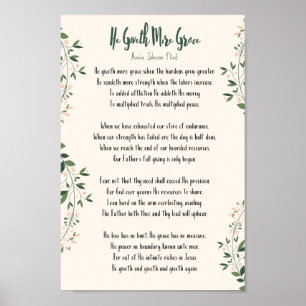 Poster Annie Johnson Flint - He Giveth More Grace