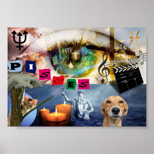 Póster Apaisado Regalo Signo Zodíaco Piscis Poster (Front)