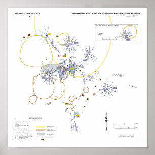 Poster Apollo 11 photo map moonwalk