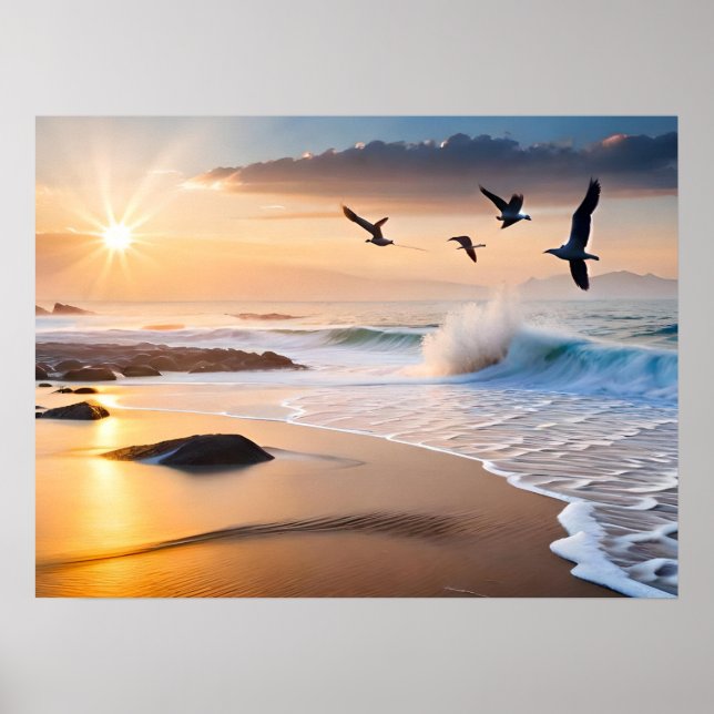 Poster Art Beach Sunset (Front)
