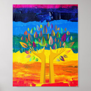 poster art deco abstrait couleurs drapeau ukraine