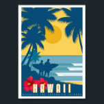 Poster - Art Deco Hawaii Travel Poster<br><div class="desc">A art deco travel poster with the option to have your poster framed by zazzle on purchase.
If you see a designbut not on the product you wish to purchase, please leave me a message via 'chat' and I will determine it is possible.</div>