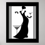 Poster ART DECO LADY Black White<br><div class="desc">Poster ART DECO LADY Black White</div>