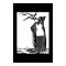 Poster ART DECO LADY Black White birds