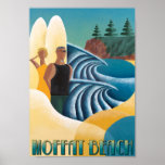 Poster - Art Deco Poster Moffat Beach 2<br><div class="desc">You have the choice of framing this & the rest of my posters for sale.</div>