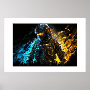 Poster Art Military Person