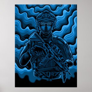 Poster Art Military Soldier