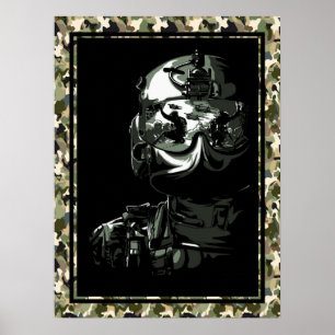 Poster Art Military Soldier