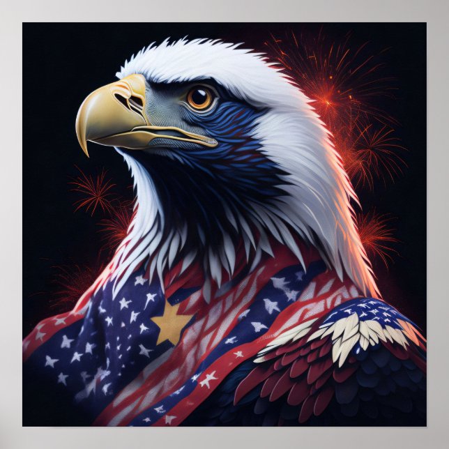 Poster Art Patriotic Eagle (Front)