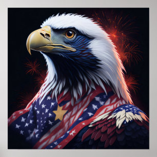 Poster Art Patriotic Eagle