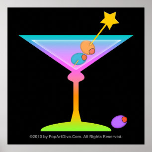 Poster, Art - Rainbow Martini Poster