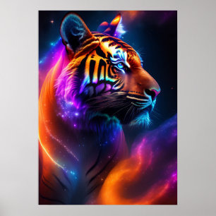 Poster Art Rainbow Tiger