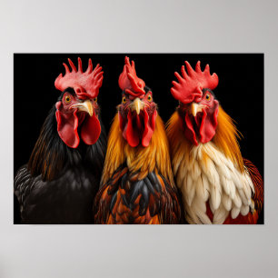 Poster Art Roosters