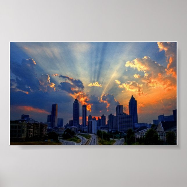 Poster - Atlanta Skyline at Sunset (Front)