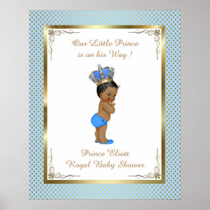 Poster Baby Shower Boy,  Prince boy, blue, 16x20