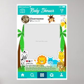 Póster Baby Shower Instagram Custom Selfie Frame  Poster