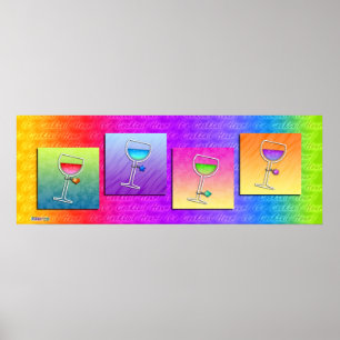 Poster, Banner - Pop Art Wine Poster