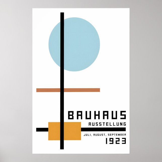 Poster Bauhaus Design Exhibition 1920s Germany (Front)